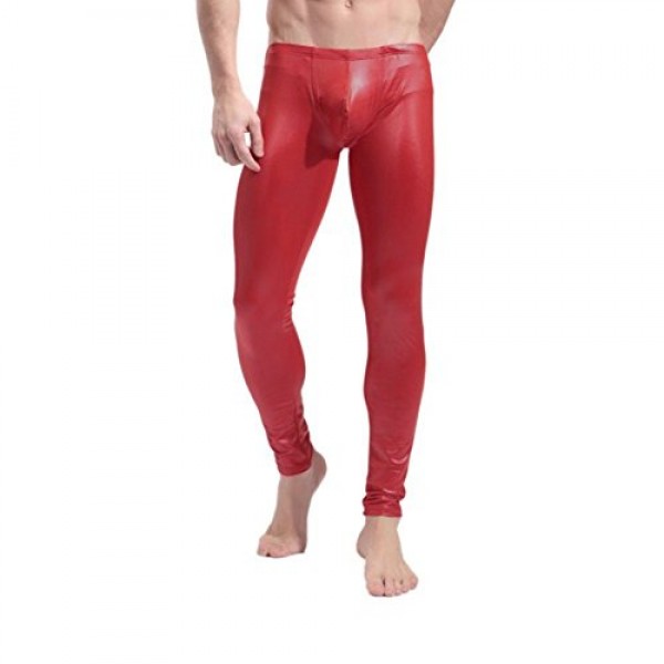 Men's Sexy Slim Pants Pants Solid Color Low Waist Slim Black Red S M L XL