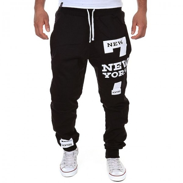 Men's Sweatpants Joggers Pants Drawstring Cotton Letter Printed Sport Athleisure Pants / Trousers Bottoms Breathable Soft Comfortable Running Everyday Use Athleisure Activewear Exercising General Use