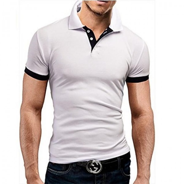 Men’s Golf Shirt Elasticity Business Casual Daily Street Shirts Basic Workout Henley Shirts Slim Fit Soft Summer Undershirts Short Sleeve Solid Button Down Color Shirts Quick Dry Outdoor Sports