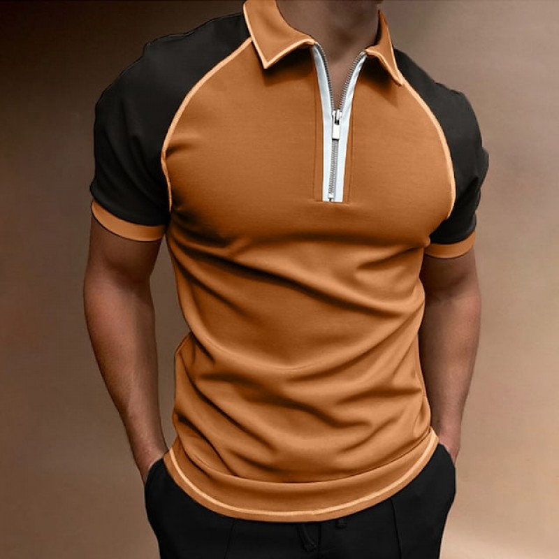 Men Golf Wear Short Sleeve Color Basic Top Shirt – KOODSHOT