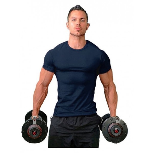 Men Muscle Tee T Shirt Stretch Short Sleeve Crew Neck Bodybuilding Workout Basic Daily Tops Navy White Wine Red