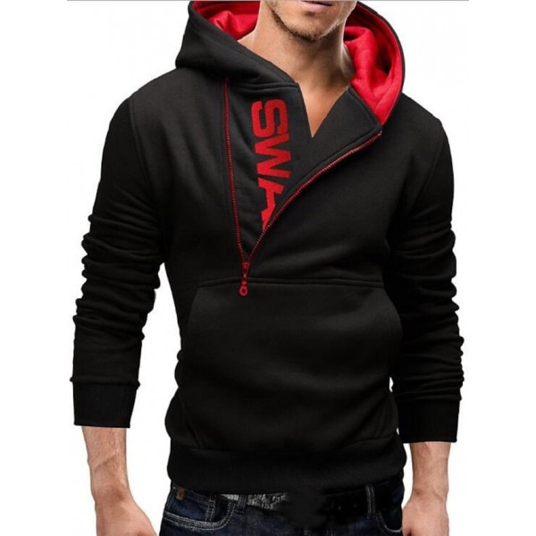 Men's Pullover Hoodie Sweatshirt Hooded Color Block Half Zip Daily Weekend Cotton Basic Sportswear Hoodies Sweatshirts  Long Sleeve Black Blue / Winter / Fall / Winter