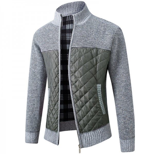 Men's Cardigan Jumper Knit Zipper Color Block Stand Collar Stylish Holiday Fall Winter Black Light gray XS S M / Long Sleeve / Machine wash / Unisex / Regular Fit / Long Sleeve