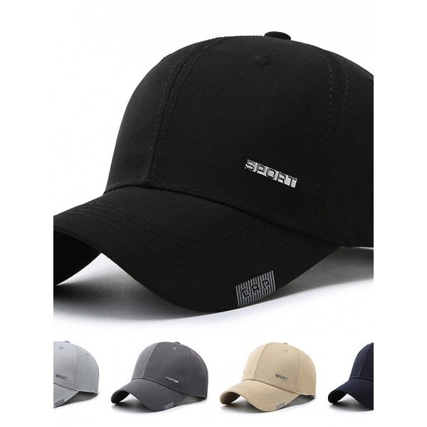 Men's Simple Baseball Cap Dailywear Outdoor Print Letter Black Gray Hat Windproof Breathable Ultraviolet Resistant / Fall / Spring / Summer