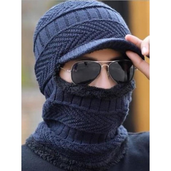 Men's Classic & Timeless Beanie / Slouchy Outdoor Knitted Fleece Stripe Hat Windproof Warm / Fall / Winter