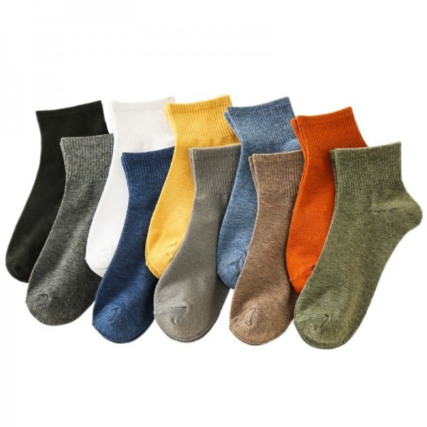 Men's 1 Pair Socks Mixed Color Sports and Outdoors Socks Medium Athleisure Light Blue wild trend tube casual comfortable deodorant sweat funny socks harajuku