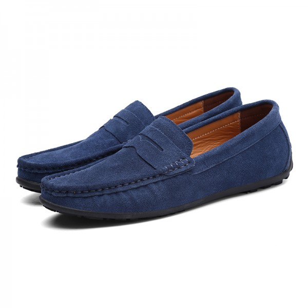 Men's Loafers & Slip-Ons Suede Shoes Comfort Shoes Casual Daily Outdoor Suede Black Navy Blue Khaki Spring Summer