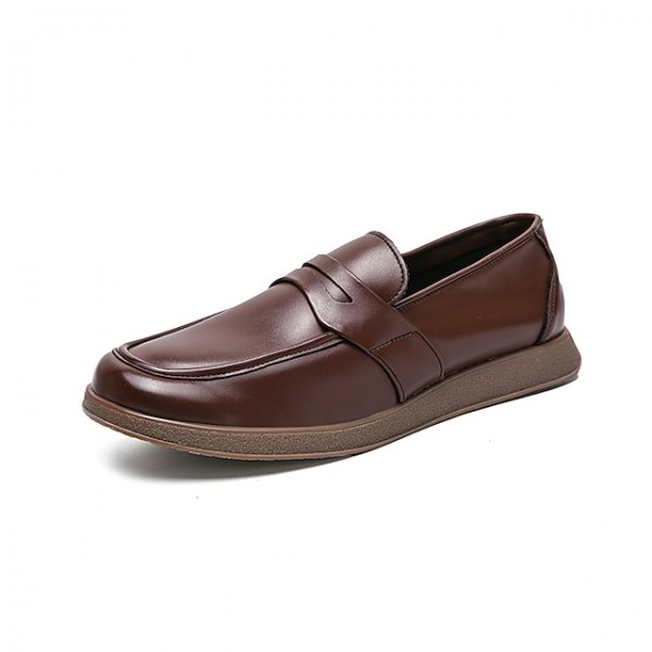 Men's Loafers & Slip-Ons Casual Daily Faux Leather Black Brown Fall