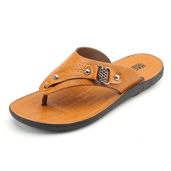 Men's Slippers & Flip-Flops Daily EVA(ethylene-vinyl acetate copolymer) Non-slipping Yellow Brown Spring Summer